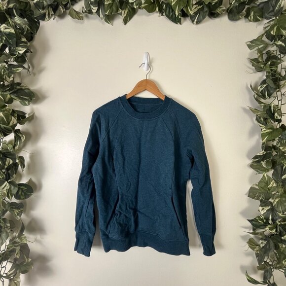 Lululemon Athletic Scuba Crew Pullover Sweater Heathered Night Driver Size 6 - Picture 1 of 7